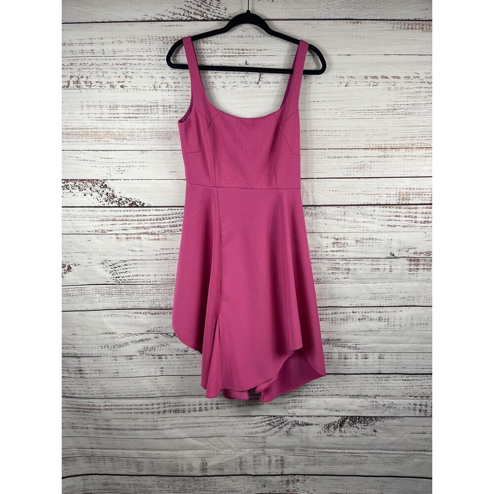 Esteban Cortazar Dress Women's 8 Pink Fit Flare Asymmetrical Hem Party Cocktail